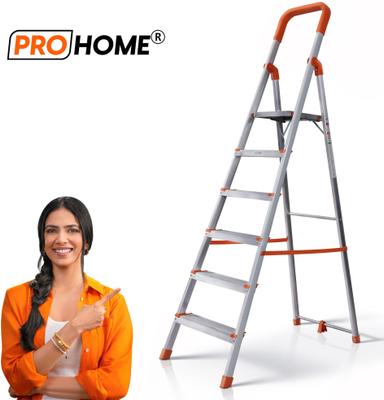 ProHome 6 Step Ladder for Home use Kitchen Boss, Metal Frame with Aluminium Steps Aluminium Ladder