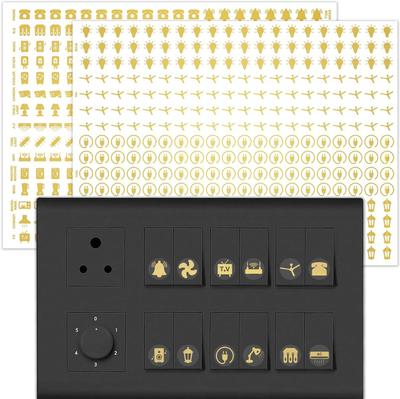 RSB HUB 1.5 cm Embossed Royal Gold Decorative Switch Stickers Self Adhesive Sticker