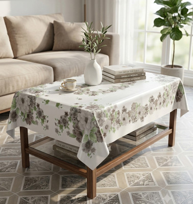 KANUSHI Plastic 4 Seater Floral Table Cover (Grey)
