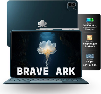 Brave Ark with Keyboard 12 GB RAM 256 GB ROM 12.95 inch with Wi-Fi Only Snapdragon 8s Gen 3 Tablet (Galactic Blue)