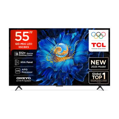 TCL C6KS 139 cm (55 inch) Ultra HD (4K) Mini LED Smart Google TV with High HDR Brightness | 312+ Dimming Zones | AiPQ Processor | Dolby Vision- Atmos 40 W | ONKYO 2.1 Hi-Fi System | IMAX Enhanced