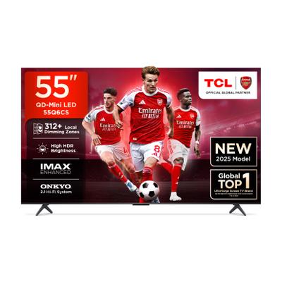 TCL 55Q6CS 139 cm (55 inch) Ultra HD (4K) Mini LED Smart Google TV with High HDR Brightness | 312+ Dimming Zones | AiPQ Processor | Dolby Vision-Atmos 40 W ONKYO 2.1 Hi-Fi System | IMAX Enhanced