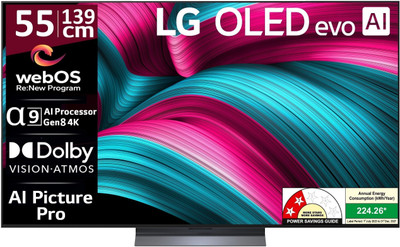 LG evo AI C5 139 cm (55 inch) OLED Ultra HD (4K) Smart WebOS TV w... more