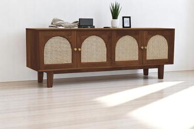 THE ATTIC The Attic Roman TV Cabinet Honey Solid Wood TV Entertainment Unit