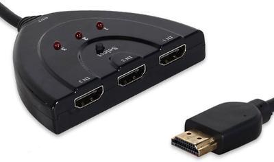 BKC TV-out Cable 3 Port HDMI Multi Display Auto Switch Hub Box Splitter