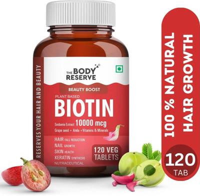 THE BODY RESERVE Biotin Tablets 10,000 mcg Biotin for Hair Growth , Skin & Nails Multivitamins