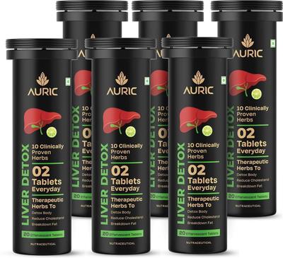 Auric Liver Detox | Effervescent Tablets with 10 Ayurvedic Herbs |Liv 365