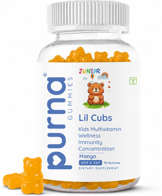 Purna Gummies Kids Multivitamin Gummies For Growth, Immunity and ... more
