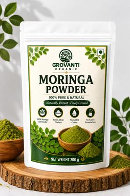 GROVANTI ORGANIC Moringa Leaf Powder For Weight Loss, & Detox Support | Vitamins & Antioxidants