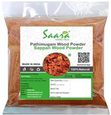SAARA PRODUCTS Sappan Wood Powder, 50g, Pathimugam Powder, Patang, Sappange, Bakanu