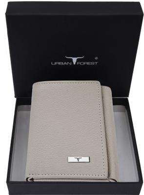 URBAN FOREST Men Grey Genuine Leather Wallet