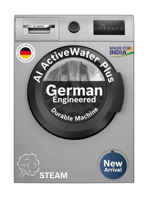 BOSCH 7 kg with Steam Fully Automatic Front Load Washing Machine with In-built Heater Silver