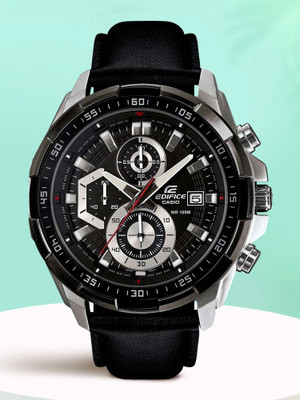 CASIO Edifice EFR-539L-1AVUDF Black Dial Black Leather Band Analo... more