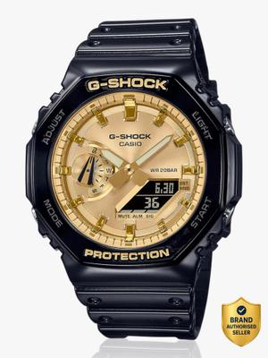 CASIO GA-2100GB-1ADR G-SHOCK Gold Dial Resin Strap Analog-Digital Watch - For Men