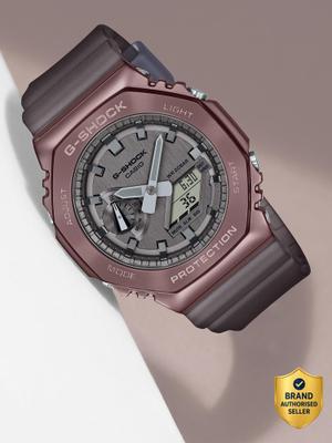 CASIO GM-2100MF-5ADR G-SHOCK Brown Ip Dial Resin Strap Analog-Digital Watch - For Men