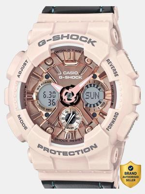 CASIO GMA-S120MF-4ADR G-SHOCK Rose Gold Dial Pink Resin Strap Analog-Digital Watch - For Women