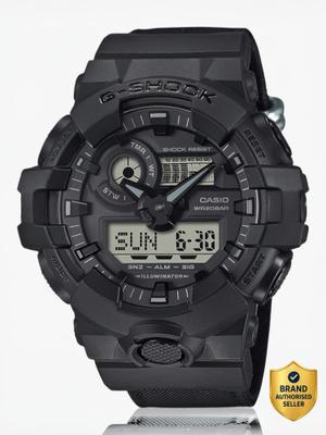 CASIO GA-700BCE-1ADR G-SHOCK Black Dial Resin Strap Analog-Digital Watch - For Men