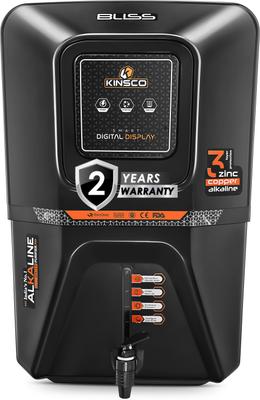 Kinsco Aqua Bliss| Needs no service for 2 years | 10 Stage purification| 15 L RO + UV + UF + Copper + Alkaline + Minerals Water Purifier