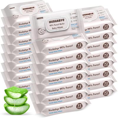 Hushabye Premium Soft Baby Wipes with Aloe Vera Rash-Free 72 Wipes Each Pack Pack of 24