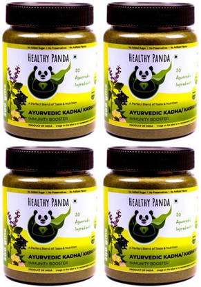 HEALTHY PANDA 100% Natural Desi Kadha / Kashaya Powder / Herbal Tea/ Ayurvedic Kadha/ Ayush Kwath / Sukku Coffee / Chukku Coffee / Desi Kahwa (100 Gms) 400 Gms X Pack of 4 Herbal Tea Plastic Bottle