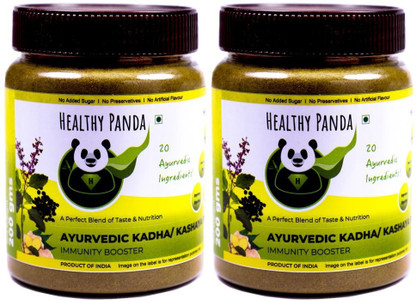 HEALTHY PANDA 100% Natural Desi Kadha / Kashaya Powder / Herbal Tea/ Ayurvedic Kadha/ Ayush Kwath / Sukku Coffee / Chukku Coffee / Desi Kahwa (100 Gms) 200 Gms X Pack of 2 Herbs Herbal Tea Plastic Bot