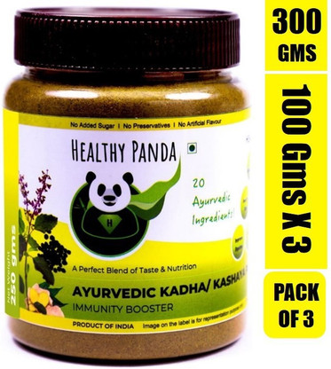 HEALTHY PANDA 100% Natural Desi Kadha / Kashaya Powder / Herbal Tea/ Ayurvedic Kadha/ Ayush Kwath / Sukku Coffee / Chukku Coffee / Desi Kahwa (100 Gms) 300 Gms X Pack of 3 Herbal Tea Plastic Bottle