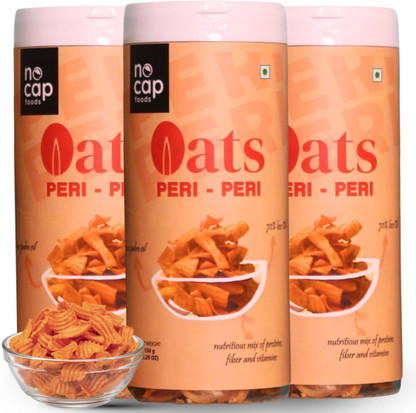 Nocap Foods Oats Peri Peri Chips Pack of 3 Masala Sticks