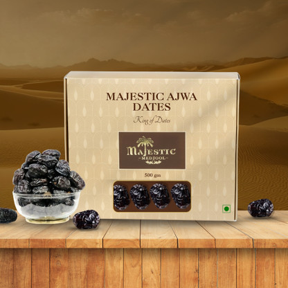 Majestic Medjool Ajwa Dates 500g | Premium Soft & Naturally Sweet Dates Dates