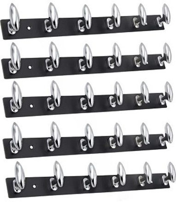 picamax BLACKSILVER 6 pin door hook hanger/door hanger/wall hanger/key hanger pack of 5 Door Hanger