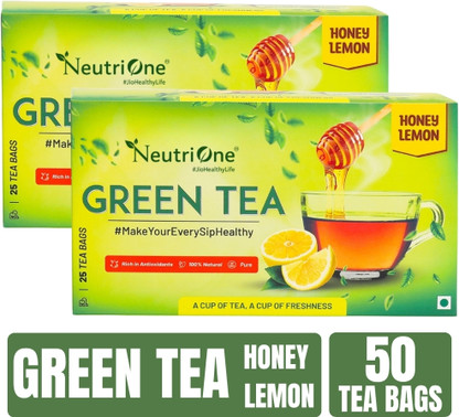 NeutriOne Honey Lemon Tea for Weight Loss & Detox | Vitamin C Rich with Premium Tea Leaves Honey, Lemon Green Tea Box