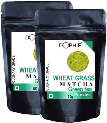 dophie Wheat grass Matcha green tea powder 150g[Pack-2]- Super Power Matcha Powder -Nutrient Rich, Detox, Essential Amino Acids, Minerals, Antioxidants, fast weight loss, boost metabolism and Immunity