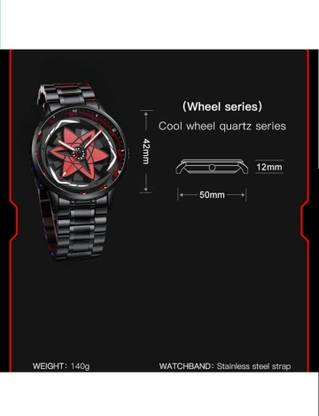Brand parameter card: 42 mm dial, 50 mm case width, 12 mm thickness, 140 g, stainless steel strap