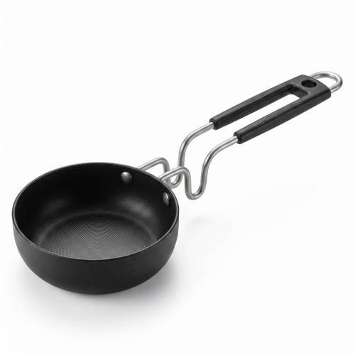 YR Enterprises Pure Iron tadka Pan with Strong SS Wire Handle Tadka Pan 12 cm diameter 0.3 L capacity