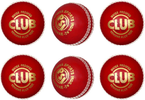 Priya Sports PCRUB 6 Cricket Leather Ball Pack of 6, Red Priya Sports Cricket Balls