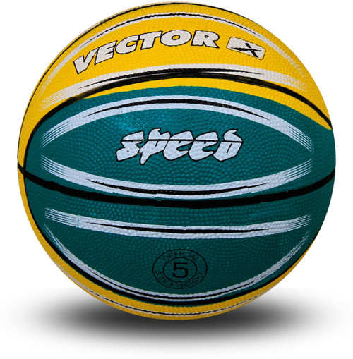 VECTOR X Speed Basketball Size: 5 Pack of 1, Green, Yellow VECTOR X Basketballs