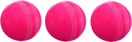 GINWALA Poly Cricket Rubber Ball Pack of 3, Pink GINWALA Cricket Balls