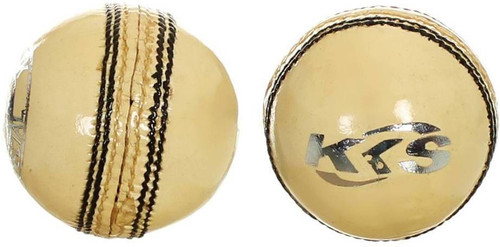 KKS Crown White Cricket Leather Ball Pack of 2, White KKS Cricket Balls