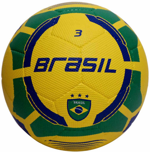 VECTOR X Brasil Rubber Moulded Football Size: 3 Pack of 1, Green, Yellow VECTOR X Footballs