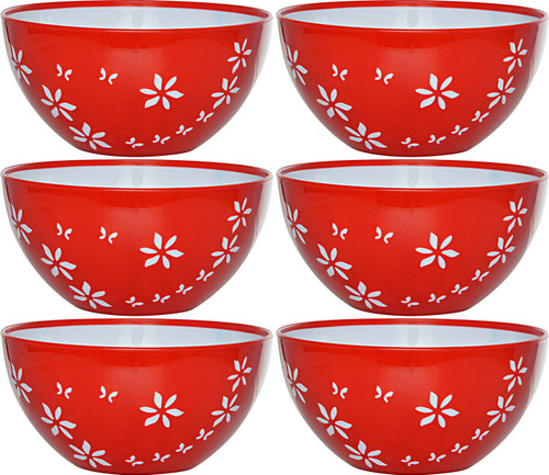 Cuttingedge Premium Microwaveable Polypropylene Vegetable Bowl Red, Pack of 6 Cuttingedge Bowls