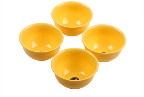 Xudo RICH CRAFT MICROWAVE BOWL SET Plastic Vegetable Bowl Yellow, Pack of 4 Xudo Bowls