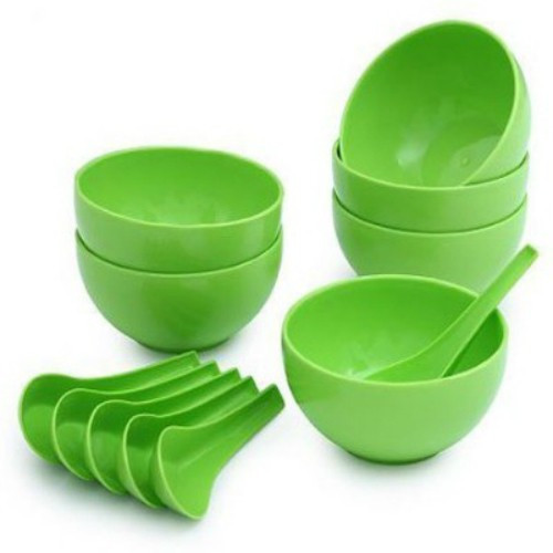 AKM KANCHAN1 Plastic Soup Bowl Green, Pack of 12 AKM Bowls