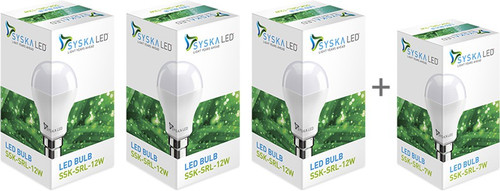 Syska Led Light 12W With Free 7W LED White, Pack of 4 Syska Led Lights Bulbs