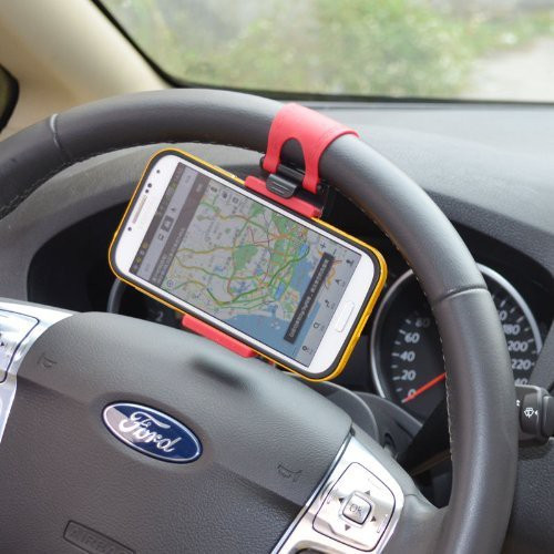 Baakyeek Car Mobile Holder for Steering Red Baakyeek Car Mobile Holders