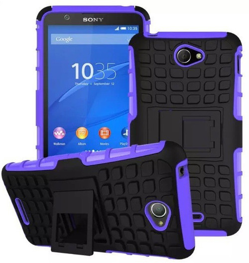 Heartly Bumper Case for Sony Xperia E4 Purple Heartly Designer Cases Covers