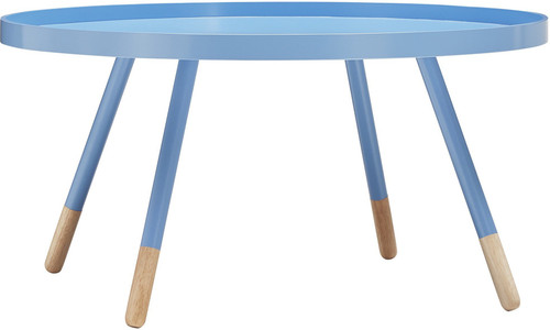 Dream Furniture Teak Wood Sagwan Solid Wood Coffee Table Finish Color Sky Blue, Pre assembled Dream Furniture Coffee Tables