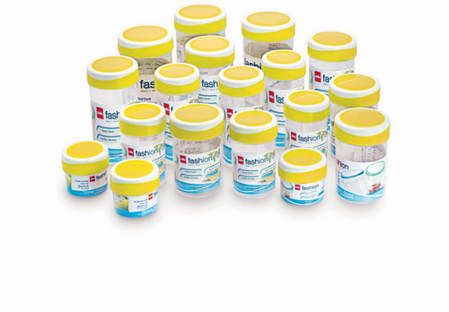 cello Fashion Container Set 18 pcs M.Pearl 850 ml Plastic Grocery Container Pack of 18, Yellow cello Kitchen Containers