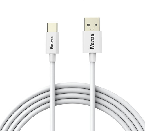 iVoltaa Link Type C to USB A 3.3 Ft/1 M 1 m USB Type C Cable Compatible with All Phones With Type C port, White, One Cable iVoltaa Mobile Cables