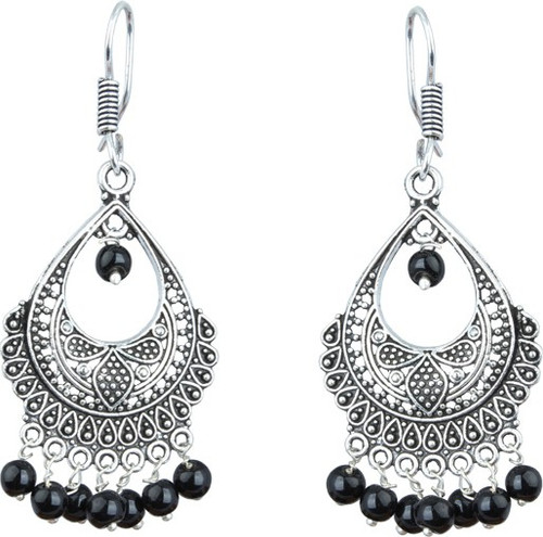 Waama Jewels Black Color Daily Wear Dangle Drop Jewellery for Girl Artificial Vintage Fashion Pearl Brass Drops Danglers Waama Jewels Earrings