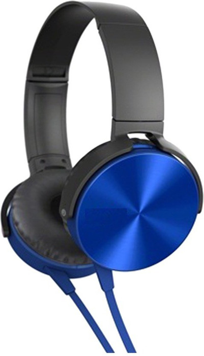 A Connect Z MDR XB450 Stylish Amazing Headphn 224 Bluetooth Headset without Mic Blue, On the Ear A Connect Z Headphones