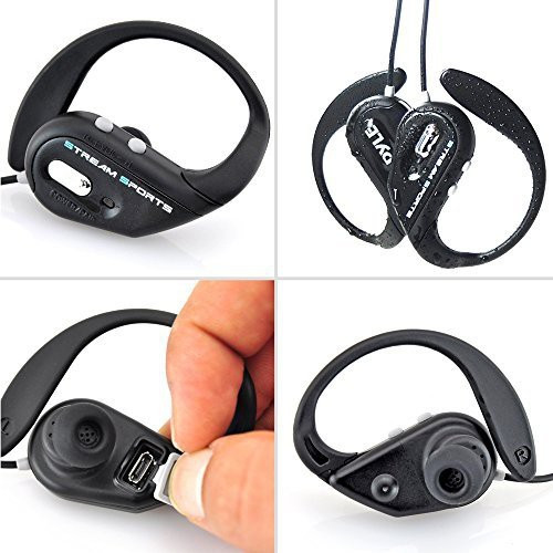 PYLE Pwbh18Sl Water Resistant Bluetooth Streaming Wireless Headphones With Built In Microphone Bluetooth without Mic Headset White, On the Ear PYLE He